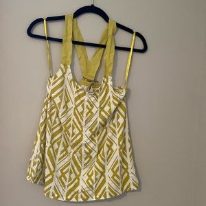 Banana Republic Green/White Crossback Tank